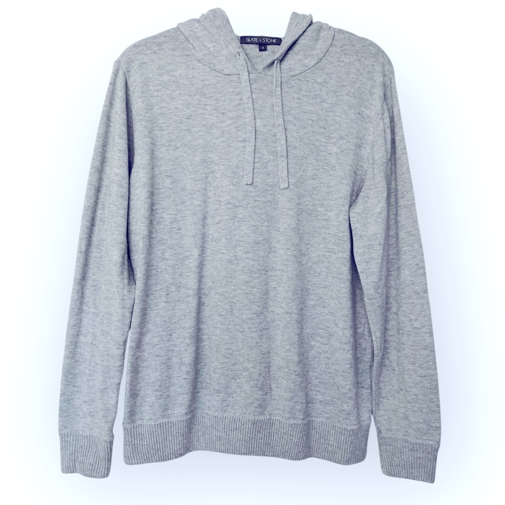 Slate & Stone Hooded Long Sleeve Sweatshirt Athleisure Comfy Heather Gray XL